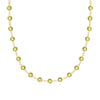 Newport necklace featuring nineteen 4 mm briolette cut peridots bezel set in 14k yellow gold - front view