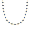 Newport necklace featuring nineteen 4 mm briolette cut sapphire bezel set in 14k yellow gold - front view