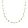 Newport necklace featuring nineteen 4 mm briolette cut white topaz bezel set in 14k yellow gold - front view