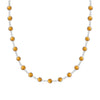 Newport necklace featuring fourty-two 4 mm briolette cut citrines bezel set in 14k white gold
