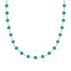 Newport necklace featuring nineteen 4 mm briolette cut emeralds bezel set in 14k white gold