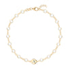 Newport 14k yellow gold bracelet featuring eighteen 4 mm briolette gemstones and a 1/4” flat disc engraved with the letter A
