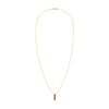 Providence Garnet vertical bar pendant necklace featuring 3 petite baguette stones set in 14k yellow gold