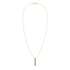 Providence vertical bar pendant necklace featuring 6 petite Alexandrite baguette stones set in 14k yellow gold