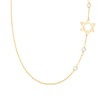14k yellow gold Classic necklace featuring three birthstones and a 1/2