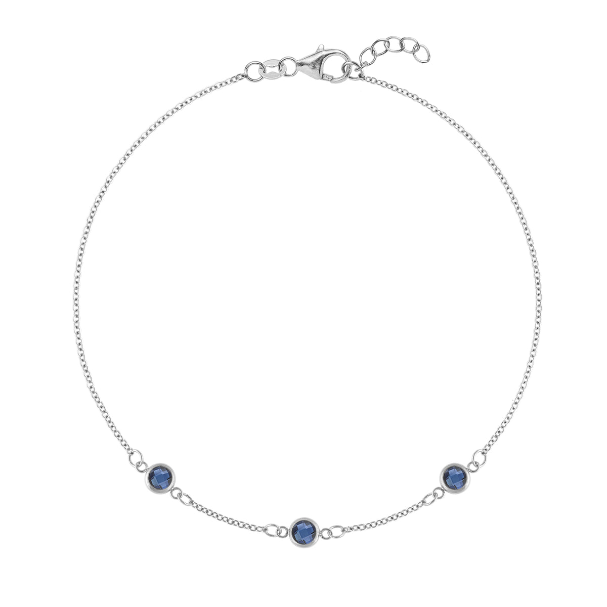 Bayberry 3 Sapphire Bracelet in 14k Gold (September)