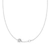 14k white gold Classic necklace featuring one birthstone and one 1/4” flat disc engraved with a heart symbol