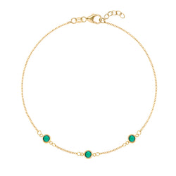 Bayberry 3 Emerald Bracelet in 14k Gold (May)
