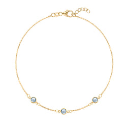 Bayberry 3 Aquamarine Bracelet in 14k Gold (March)