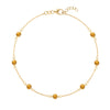 Bayberry 1.17 mm cable chain birthstone bracelet featuring seven 4 mm briolette citrines bezel set in 14k gold - front view
