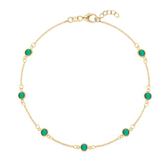 Bayberry 7 Emerald Bracelet in 14k Gold (May)
