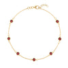 Bayberry 1.17 mm cable chain birthstone bracelet featuring seven 4 mm briolette garnets bezel set in 14k gold - front view