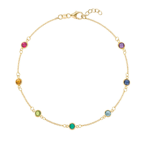 Rainbow Bracelet in 14k Gold