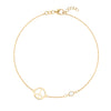 Personalized Peace Sign & 1 Birthstone Bracelet in 14k Gold