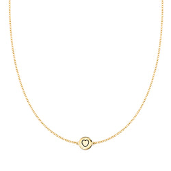 Heart Disc Necklace in 14k Gold