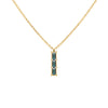 Providence Alexandrite vertical bar pendant featuring 3 petite baguette stones set in 14k yellow gold - front view