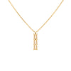 Providence Citrine vertical bar pendant featuring 3 petite baguette stones set in 14k yellow gold - front view