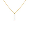 Providence White Topaz vertical bar pendant featuring 3 petite baguette stones set in 14k yellow gold - front view