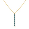 Providence vertical bar pendant featuring 6 petite Alexandrite baguette stones set in 14k yellow gold - front view