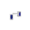 Providence Sapphire stud earrings with petite baguette stones set in 14k white gold