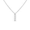 Providence White Topaz vertical bar pendant featuring 3 petite baguette stones set in 14k white gold