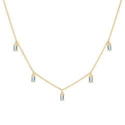 Providence 5 Nantucket Blue Topaz Drop Necklace in 14k Gold (December)