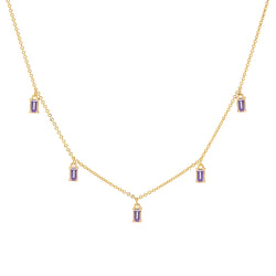 Providence 5 Amethyst Drop Necklace in 14k Gold (February)