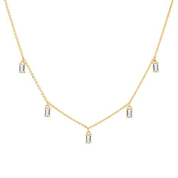 Providence 5 Aquamarine Drop Necklace in 14k Gold (March)