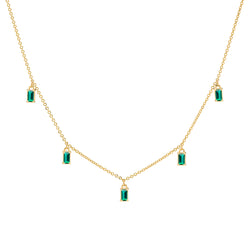 Providence 5 Emerald Drop Necklace in 14k Gold (May)