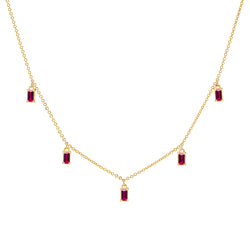 Providence 5 Ruby Drop Necklace in 14k Gold (July)