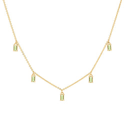 Providence 5 Peridot Drop Necklace in 14k Gold (August)
