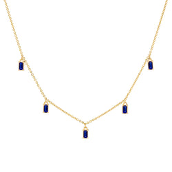 Providence 5 Sapphire Drop Necklace in 14k Gold (September)