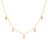 Providence 5 Citrine drop necklace with petite baguette cut stones set in 14k yellow gold - front view