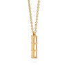 Providence Citrine vertical bar pendant featuring 3 petite baguette stones set in 14k yellow gold - angled view