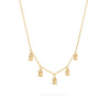 Providence 5 Citrine drop necklace with petite baguette cut stones set in 14k yellow gold - angled view