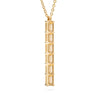 Providence vertical bar pendant featuring 6 petite Citrine baguette stones set in 14k yellow gold - angled view