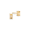 Providence Citrine stud earrings with petite baguette stones set in 14k yellow gold - front view