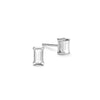 Providence stud earrings with petite baguette stones set in 14k white gold