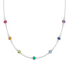 Rainbow 7 Stone Necklace in 14k Gold