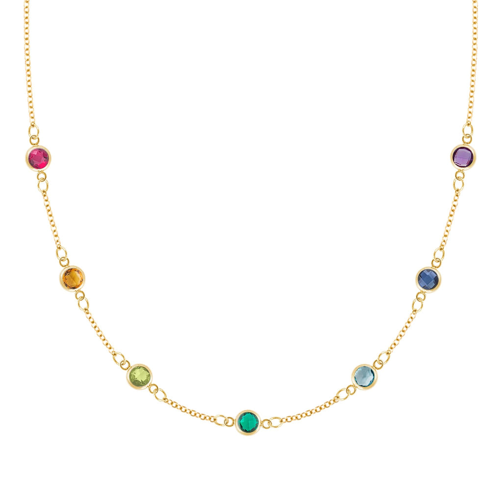 Rainbow Stone Necklace in 14k Gold - Main Image
