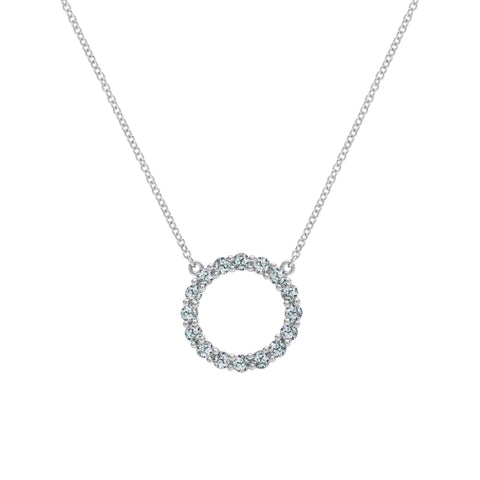 Rosecliff Circle Alexandrite Necklace in 14k Gold (June) - White Gold