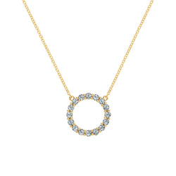 Rosecliff Circle Alexandrite Necklace in 14k Gold (June)