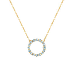 Rosecliff Circle Nantucket Blue Topaz Necklace in 14k Gold (December)