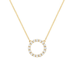 Rosecliff Circle White Topaz Necklace in 14k Gold (April)
