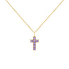 Rosecliff Small Cross Amethyst Pendant in 14k Gold (February)