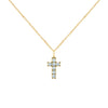 Rosecliff Small Cross Aquamarine Pendant in 14k Gold (March)