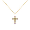 Rosecliff Cross Diamond & Amethyst Pendant in 14k Gold (February)