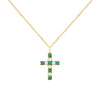 Rosecliff Cross Diamond & Emerald Pendant in 14k Gold (May)