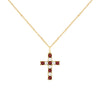Rosecliff Cross Diamond & Garnet Pendant in 14k Gold (January)
