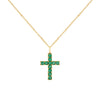 Rosecliff Cross Emerald Pendant in 14k Gold (May)